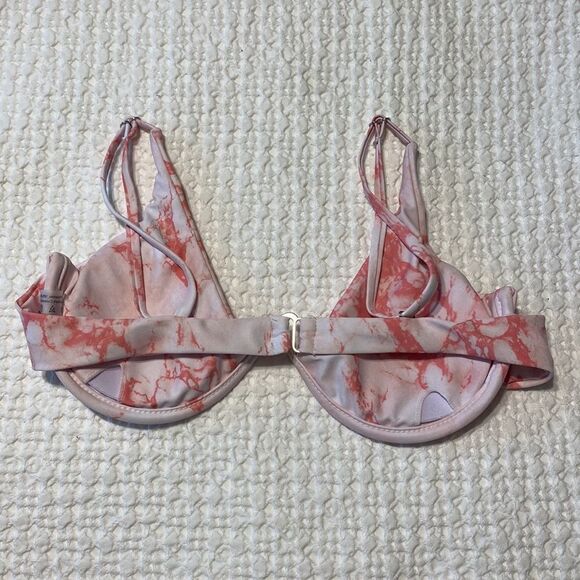 SUPER CUTE 3-PIECE BIKINI AND SARONG SET TIE DIE PINK - Picture 6 of 9